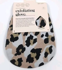 Kitsch Eco-Friendly Exfoliating Body Bath Glove Leopard Print - Rayon & Rubber