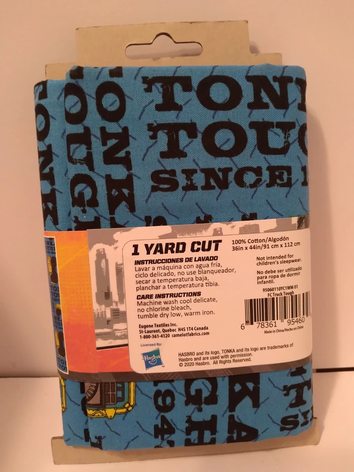 Camiones Tonka resistentes desde 1947 azul corte 1 yarda tela 36 pulgadas x 44 pulgadas 100 % algodón NUEVO Foto 3 de 4