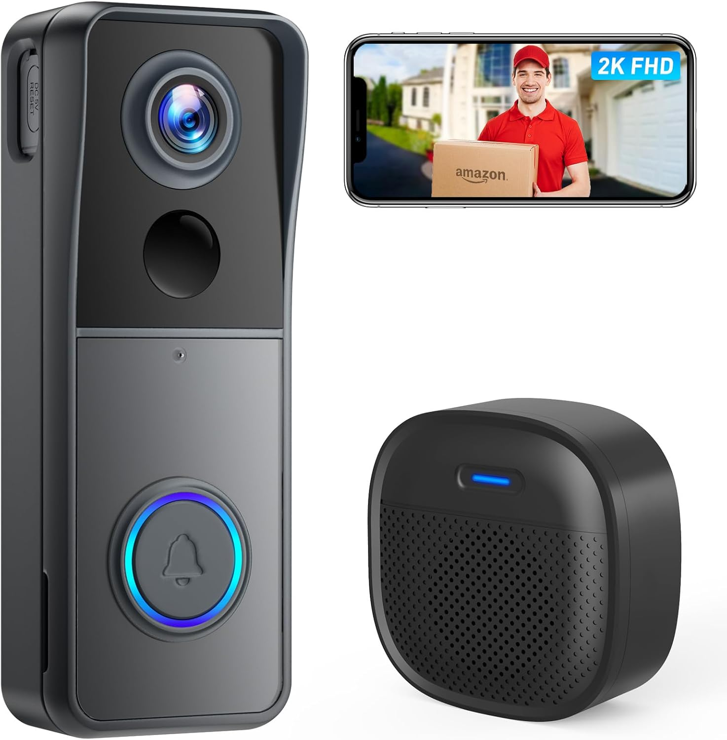 Video Doorbell Camera Wireless, No Monthly Fees, Human Detection with Alerts,...-image