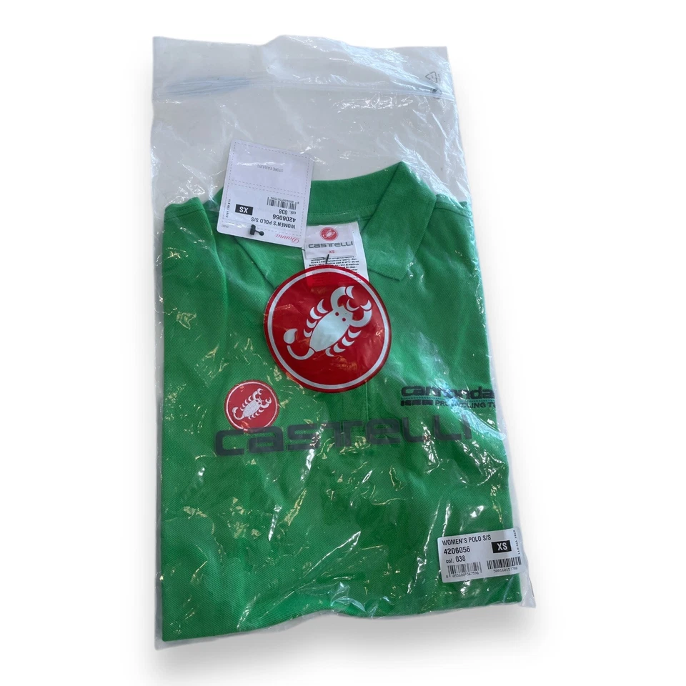 NUEVO CON ETIQUETAS Castelli Cannondale Pro Ciclismo Mujer Equipo Polo Verde Talla XS Foto 2 de 4
