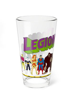 Legion of Doom Pint Glass, 16oz - Super Friends - Lex Luthor, Brainiac, Sinestro