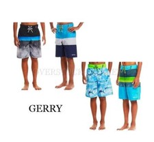 NEW BOYS 2 PACK GERRY STRETCH BOXER LINED UPF 50 SWIM TRUNKS VARIETY SZ/CLORS