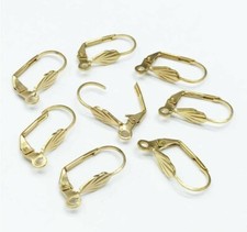 50pcs Stainless Steel Gold Shell French Earring hooks EarWire Leverback Earrings