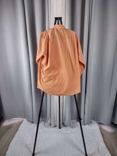 Van Heusen Men's Orange Cotton Blend Button Down Size Large 16 (34-35) - Picture 3 of 12