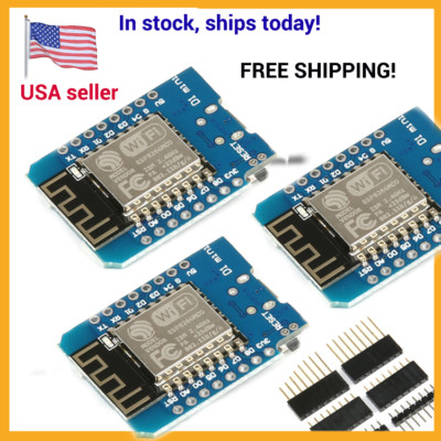 3-Pack D1 Mini NodeMCU for Arduino WiFi LUA ESP8266 ESP-12 WeMos Microcontroller
