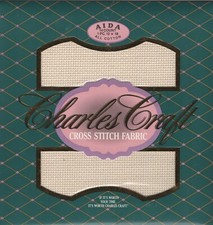 Charles Craft AIDA 14-Count Counted CROSS STITCH FABRIC 12"x18" Natural NEW/Pkg