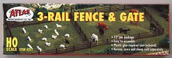 Atlas Model Railroad 777 HO Scale Rustic Fence & Gate - 6' 18.3m -- Brown - Picture 1 of 1