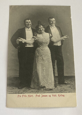 Vintage Dutch Actors Postcard Friis Hjort, Fred Jensen, Vald. Kolling