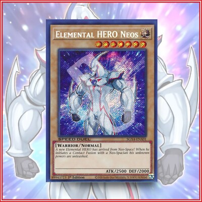 YuGiOh Elemental HERO Neos SGX Secret Rare 1st Edition JADEN'S DECK | eBay