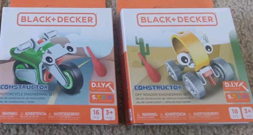 Set of 2 "Black + Decker" Constructor Sets - STEM Toys Age 3+ Engineering DIY - Image 2 of 2