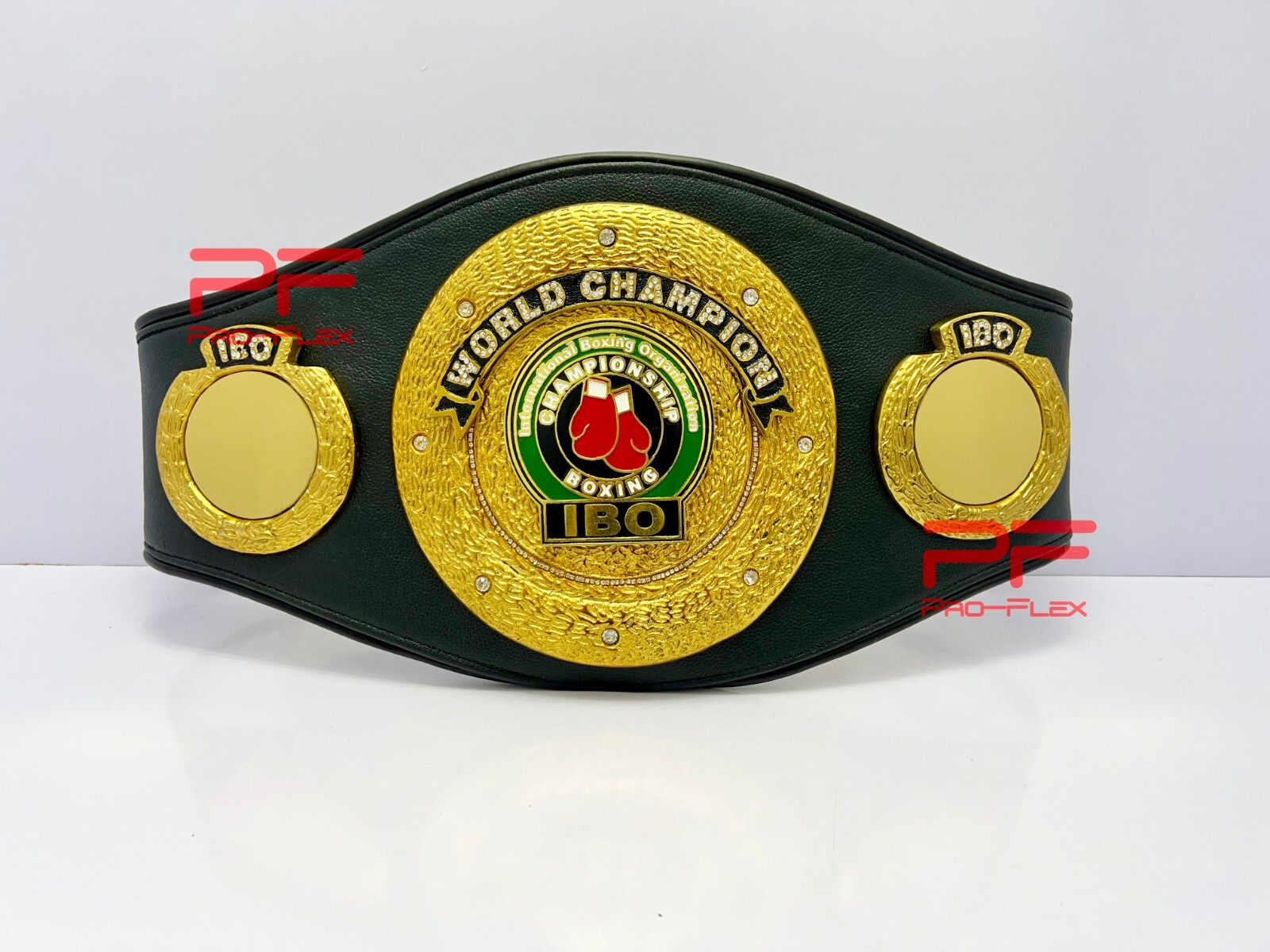 IBO Championship Boxing Belt Adult Size Custom Made Leather Strap 3D