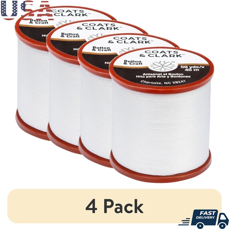 4 Pack Dual Duty Heavy Duty Button Craft Thread 50 Yards Strong Sewing Thread US