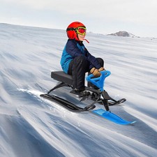Blue Ski Sled Slider Board Snow Racer Sled For 3-15 Years Children 100kg/220.5lb