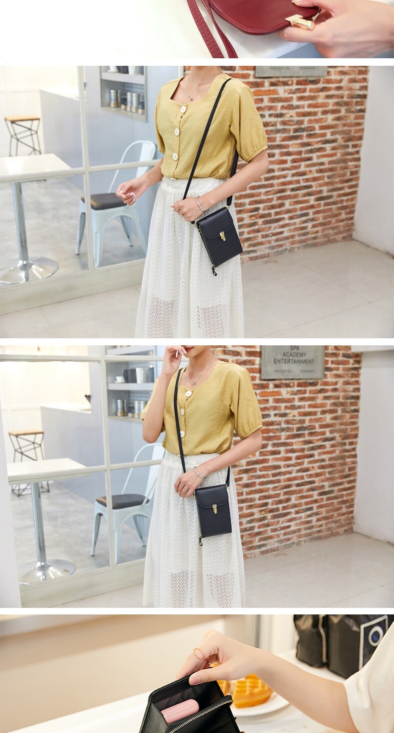 Women Crossbody PU Leather Mobile Phone Handbag Shoulder Bag Purse