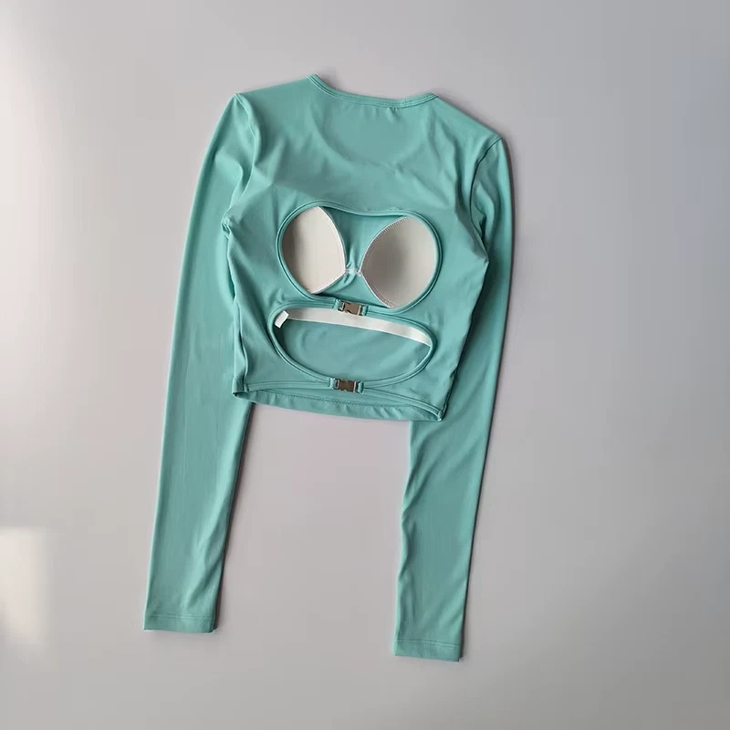 Maglietta A Maniche Lunghe Con Spalline Fisse E Scollo A V - Immagine 3 di 4