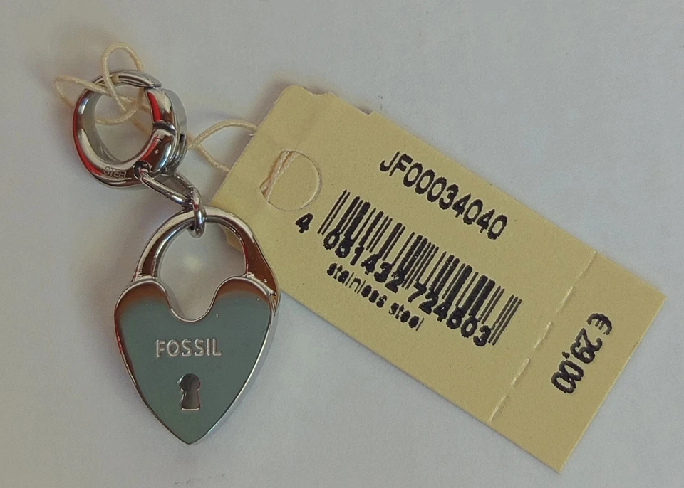 FOSSIL Herz Anhänger Charm Schloss Heartlock Liebesschloss Geschenk JF00034040 - Bild 2 von 3