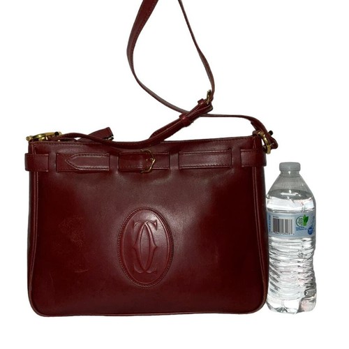 Vintage Cartier Must de Cartier Women’s Leather Shoulder Bag Purse Burgundy - Picture 14 of 14