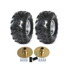 2x 8" Wheels 18x9.50-8 Tires Rims 4 Stud Rear 23T Rim Hub Go Kart Quad ATV Mower