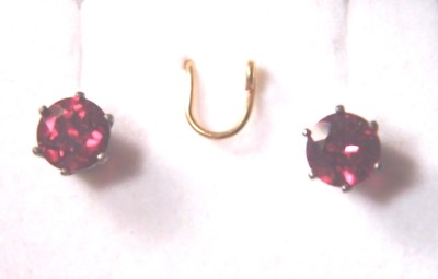 Lab Created Red Ruby Earrings 6mm 1.98CTW Sterling Silver w/Gift Box  #JE1019