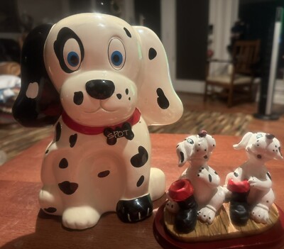 Dalmation Puppy Dog Coin Bank  Spot'' F.A.B. Starpoint NY 8 /& Dalmatian Figurine