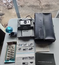 Vintage Polaroid Automatic 103 Land Camera Flashgun and Original Case Manuals