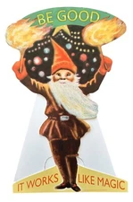 RARE Vintage Kalastyle Be Good Elf Soap Sweden Cardboard Display 17" Easel Stand