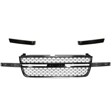 Grille Assembly Kit For 03-06 Chevy Silverado 2500 Hd Chrome Shell Painted Gray
