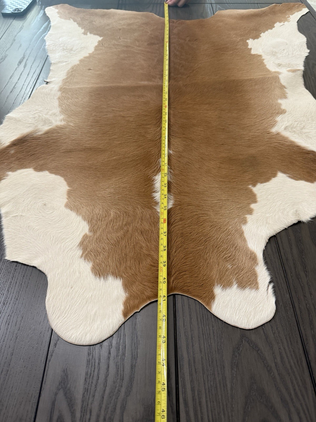 Natural Cowhide Area Rug Brown and White