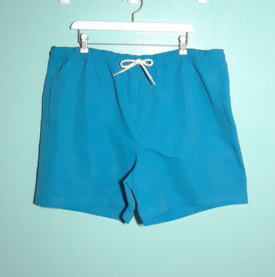 COACH Swim Shorts Trunks size XXL 2XL, NEW! $228 Solid Blue Designer 6'' Inseam