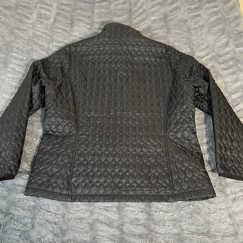Chaqueta acolchada Lands End para mujer negra cremallera completa aislamiento Primaloft talla XL Foto 2 de 4
