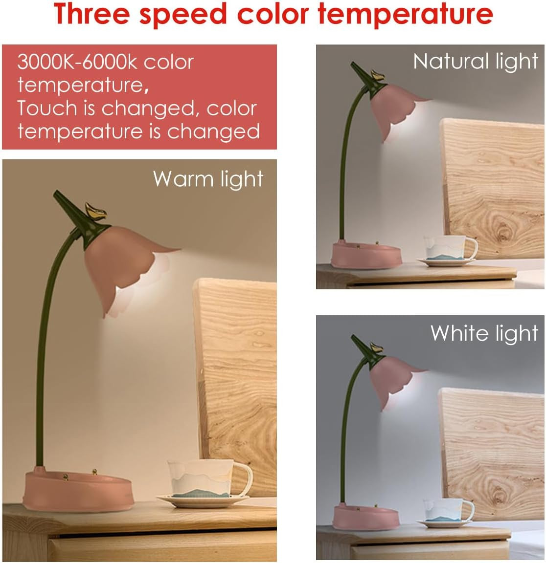 Lampada da Tavolo LED Fiore Wireless: Illuminazione d'Atmosfera Kids - 2