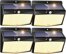 Peasur Solar Lights Outdoor Garden, Upgraded Wireless 168LED Solar Security Ligh