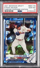 2021 BOWMAN DRAFT CHROME SAPPHIRE EDITION #BDC140 ETHAN WILSON PSA 10