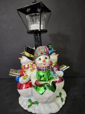 2004 Christopher Radko "A Christmas Carol" Musical Votive Caroling Snowmen w/Box