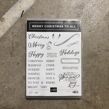 Stampin' Up Photopolymer Stamp Set - Merry Christmas To All - 28 Stamps - Used