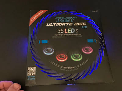 TOSY Ultimate Disc LED 36 Super Bright Rechargeable Flying Disc BLUE