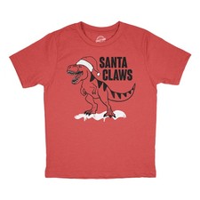 Youth Funny T Shirts Santa Claws Sarcastic Xmas Dino Graphic Novelty Tee For
