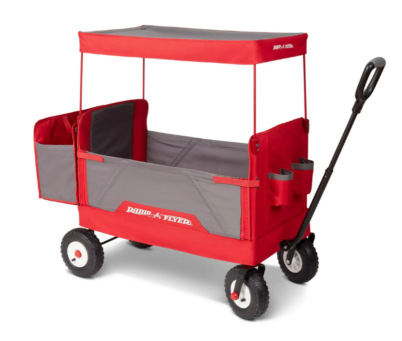 Radio Flyer,3-in-1 All-Terrain EZ Fold Wagon with Canopy,Red