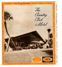 The Country Club Motel Brochure Lehigh Acres Florida Golf Championship 1964