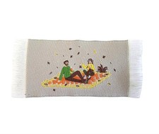 Puppenhaus Wandteppich Teppich gewebt Picknick Szene Miniatur Wand oder Boden Zubehör