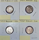 4 - Roosevelt Dimes 2010P, 2011P, 2012P & 2013P  AU/BU Clad                #5676