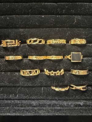 Assorted Gold-Tone Stackable Finger Knuckle Joint Midi Ring Set