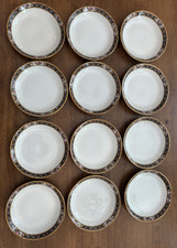 Set Of 12 J Pouyat Limoges France Pink Rose Gold Rim Berry Dessert Bowls 5"