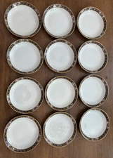 Set Of 12 J Pouyat Limoges France Pink Rose Gold Rim Berry Dessert Bowls 5"