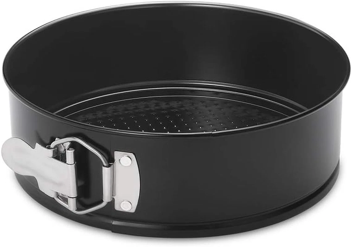 HIWARE 8 Inch Non-Stick Springform Pan with Removable Bottom - Leakproof Cheesec