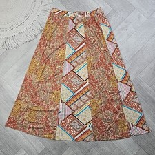 New Cato Medium Boho Maxi Geometric Skirt Cottage Core Peasant Floral