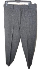 VTG Woolrich Men  s Gray Wool Malone 60s Hunting Pants Red Suspenders USA 34 Read