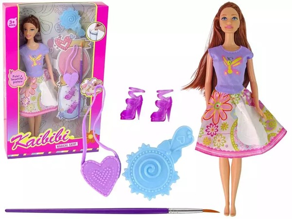 5905515355612 Lalka Z DłUgimi WłOsami I Sukienką Do Pomalowania Lean Toys-image