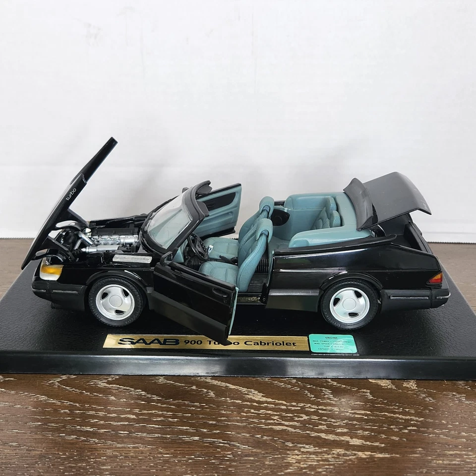 Anson 黑色 SAAB 900 涡轮敞篷车 1: 18 压铸汽车带盒 — 第 2/4 张图片