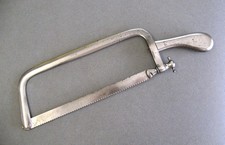 Antique Early 1900s Surgical Amputation Saw Crowned Caduceus Medical Instrument
